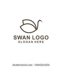 Abstract line bird wing leaf logo design. Swan spa start vector logotype