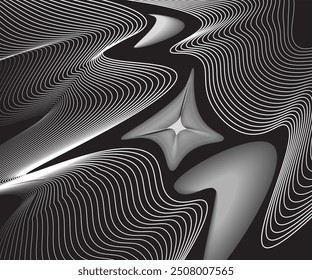 abstract line black and white background art