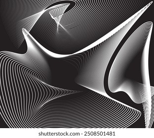 abstract line black and white background art