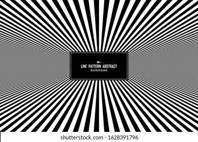 Abstract line black and white minimal pattern in center presentation background. Use for headline, poster, ad, artwork, template. illustration vector eps10