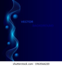 Abstract line blending blue tone color on dark background graphic Design elements for card, website, wallpaper, poster,presentation