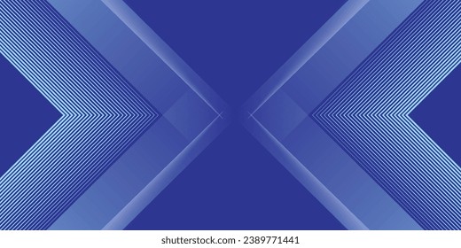 Abstract line blue background with dynamic effect. Motion vector illustration with white line decoration. Trendy dark navy blue gradient.