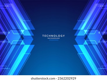 Abstract line blue background high tech template. Concept technology, innovation, futuristic, Ai, business, modern, online, financial, luxury, presentation, banner, advert