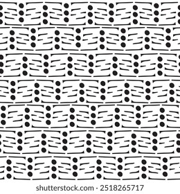 Borde de línea Abstractas punteado sin patrón. Vector de fondo