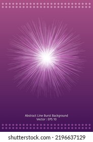 Abstract line burst background, group of line burst in rounded shape on gradient background, with bars of dots