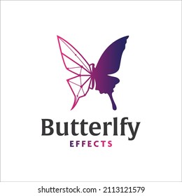 Abstract Line Butterfly Effect Logo Icon Vector Element. Butterfly logo template