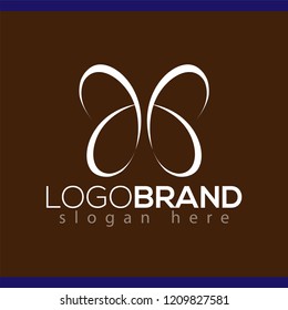 Abstract Line Butterfly Logo Vector Element. Butterfly logo template