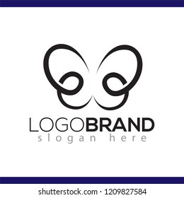 Abstract Line Butterfly Logo Vector Element. Butterfly logo template