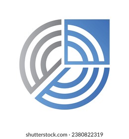 Abstract Line Circle with arrow Up Logo