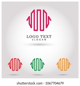 Abstract Line and Circle Logo. Symbol and Icon Vector Template.