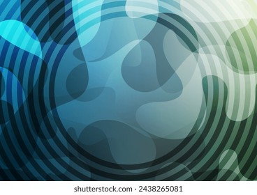Abstract line circle pattern blue half green wallpaper background. vector illustration.