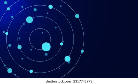 Resumen de círculo de línea con fondo de puntos. Diseño de concepto de conexión de red global o tecnología de comunicación. Ilustración vectorial.