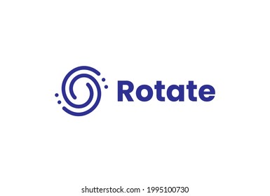 abstract line circle spin logo design