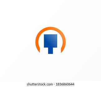 Abstract Line Circle and Square Vector Logo Design