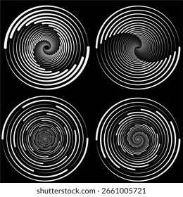 Abstract line circular round spiral shapes, Spiral vortex