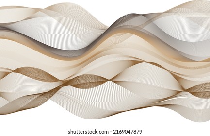 Abstract line color wave on white background.