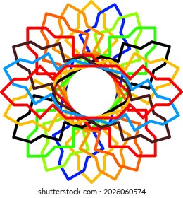 Abstract line colorful spiral design isolated on white background