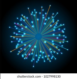 Abstract line colors light exploding. Vector illustration for finer optic advertising.