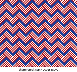 Abstract. Line colors USA blue, red, white colors seamless pattern background. Design for Independence Day, 4th of July. vector.