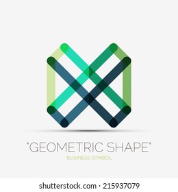 Icono de composición de línea abstracta, logotipo de empresa, concepto de símbolo comercial