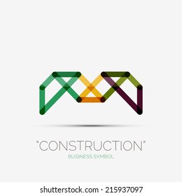 Icono de composición de línea abstracta, logotipo de empresa, concepto de símbolo comercial