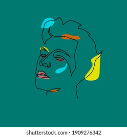 Abstract line continuous background full color vector illustration 