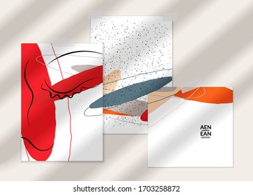 Cara continua en línea abstracta. Retrato de una mujer sobre texturas orgánicas pastel con formas y líneas. Composición contemporánea en estilo moderno cubismo. El arte mural se burla de la sombra.