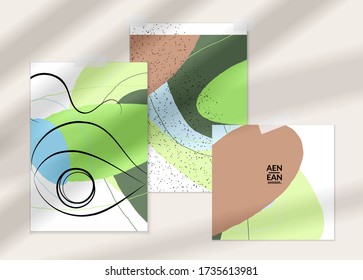 Resumen de la línea de cara continua. Retrato de la cara de una mujer sobre texturas orgánicas pastel con formas y líneas. Composición contemporánea al estilo moderno del arte cubismo. El arte mural se burla de la sombra.