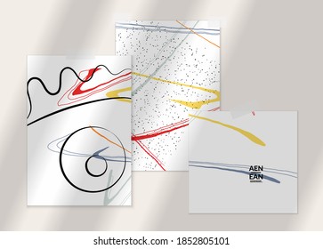 Resumen de la línea de cara continua. Retrato de la cara de una mujer sobre texturas orgánicas pastel con formas y líneas. Composición contemporánea al estilo moderno del arte cubismo. El arte mural se burla de la sombra.