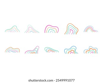 Abstract Line Corner Element Set 