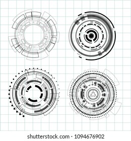 Abstract line creative concep technology.set of vector