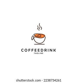 Abstract line cup coffee shape. Suitable for coffee shop logo design vector.