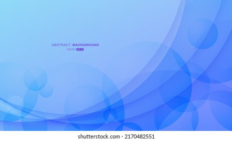 Abstract line curve and circle shape overlap on blue gradient background. Vector illustration
