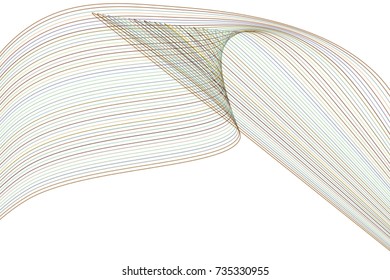 Abstract line & curve geometric pattern, colorful & artistic for graphic design, catalog, textile or texture printing & background. Vector illustration graphic.