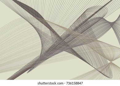Abstract line & curve geometric pattern, colorful & artistic for graphic design, catalog, textile or texture printing & background. Vector illustration graphic.