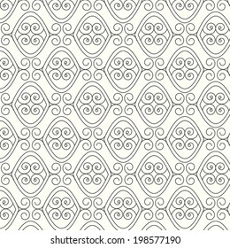 abstract line and curve seamless pattern vector background