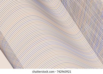Abstract line, curve & wave geometric pattern, colorful & artistic for graphic design, catalog, textile or texture printing & background. Vector illustration graphic.