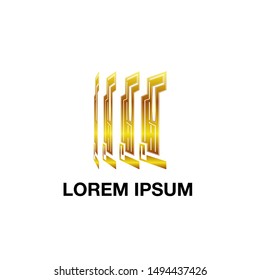 abstract line for cyber city or building logo icon