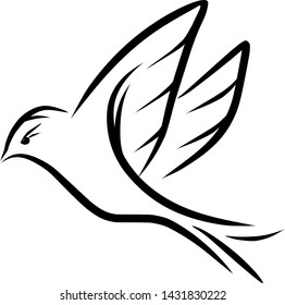 Abstract line design bird vector design logo