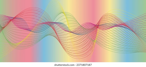 Abstract line design with colourful background.