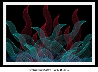 abstract line design with decorative frame