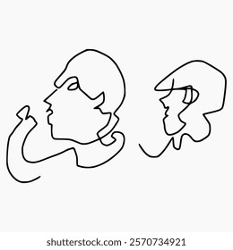 abstract line design of face on white background. abstract vector design