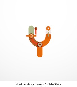 Abstract line design letter logo created with colorful line segments