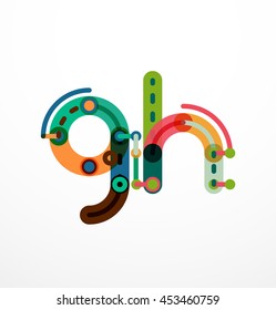 Abstract line design letter logo created with colorful line segments