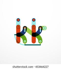 Logo de la letra de diseño de línea abstracta creado con segmentos de línea coloridos