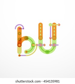 Abstract line design letter logo created with colorful line segments