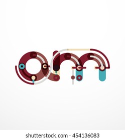 Abstract line design letter logo created with colorful line segments