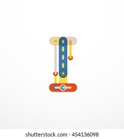 Abstract line design letter logo created with colorful line segments