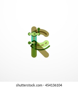 Abstract line design letter logo created with colorful line segments