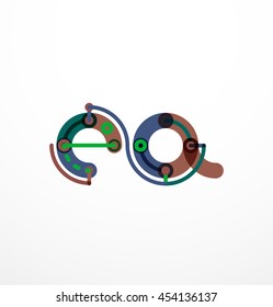 Logo de la letra de diseño de línea abstracta creado con segmentos de línea coloridos
